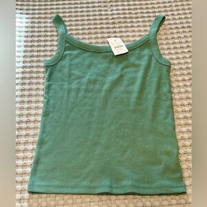 NWT J. Crew Women’s Green Ribbed Knit Tank Top, size S